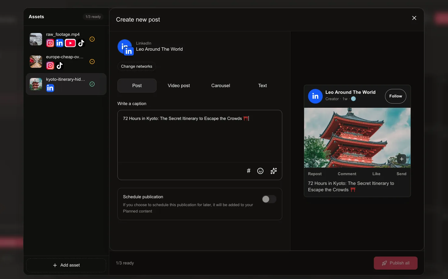 Publish everywhere from one place