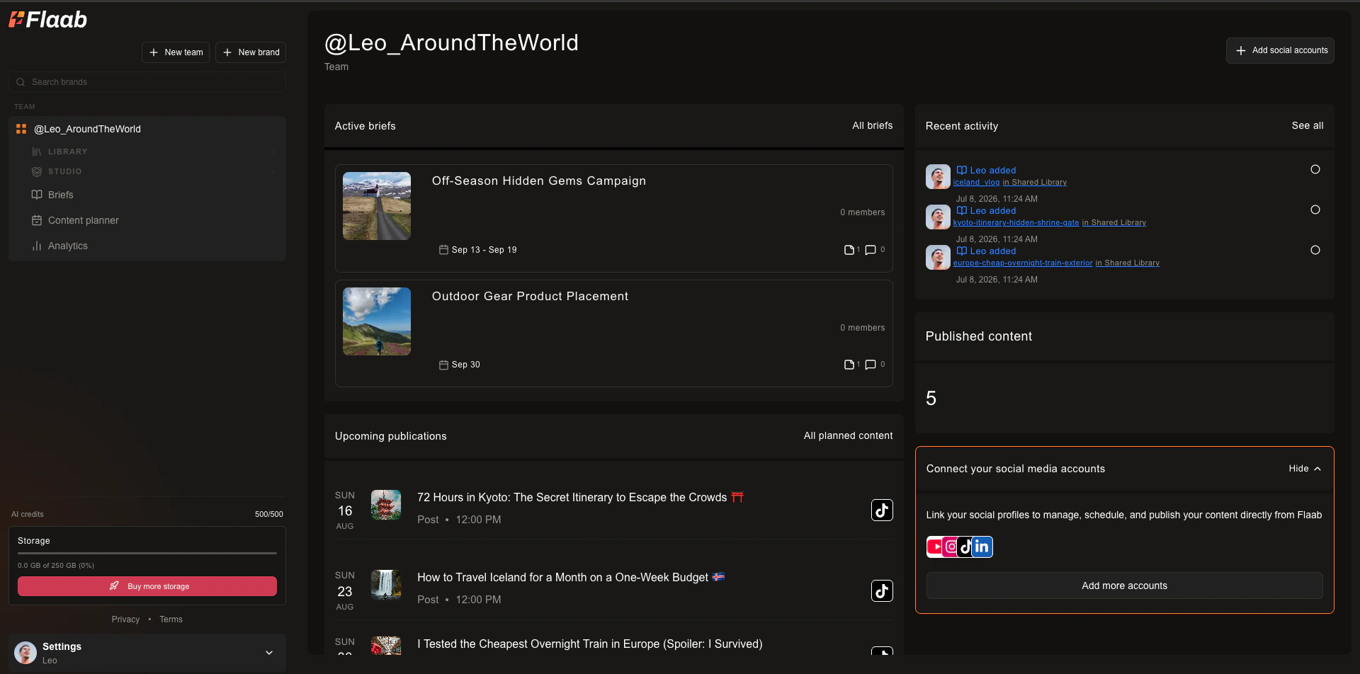 Flaab Dashboard